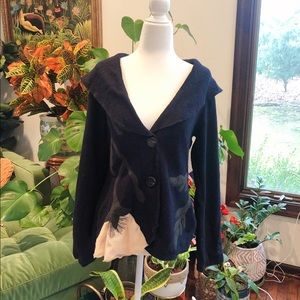 Anthropologie purchased Wool navy lily embroidered coat size M